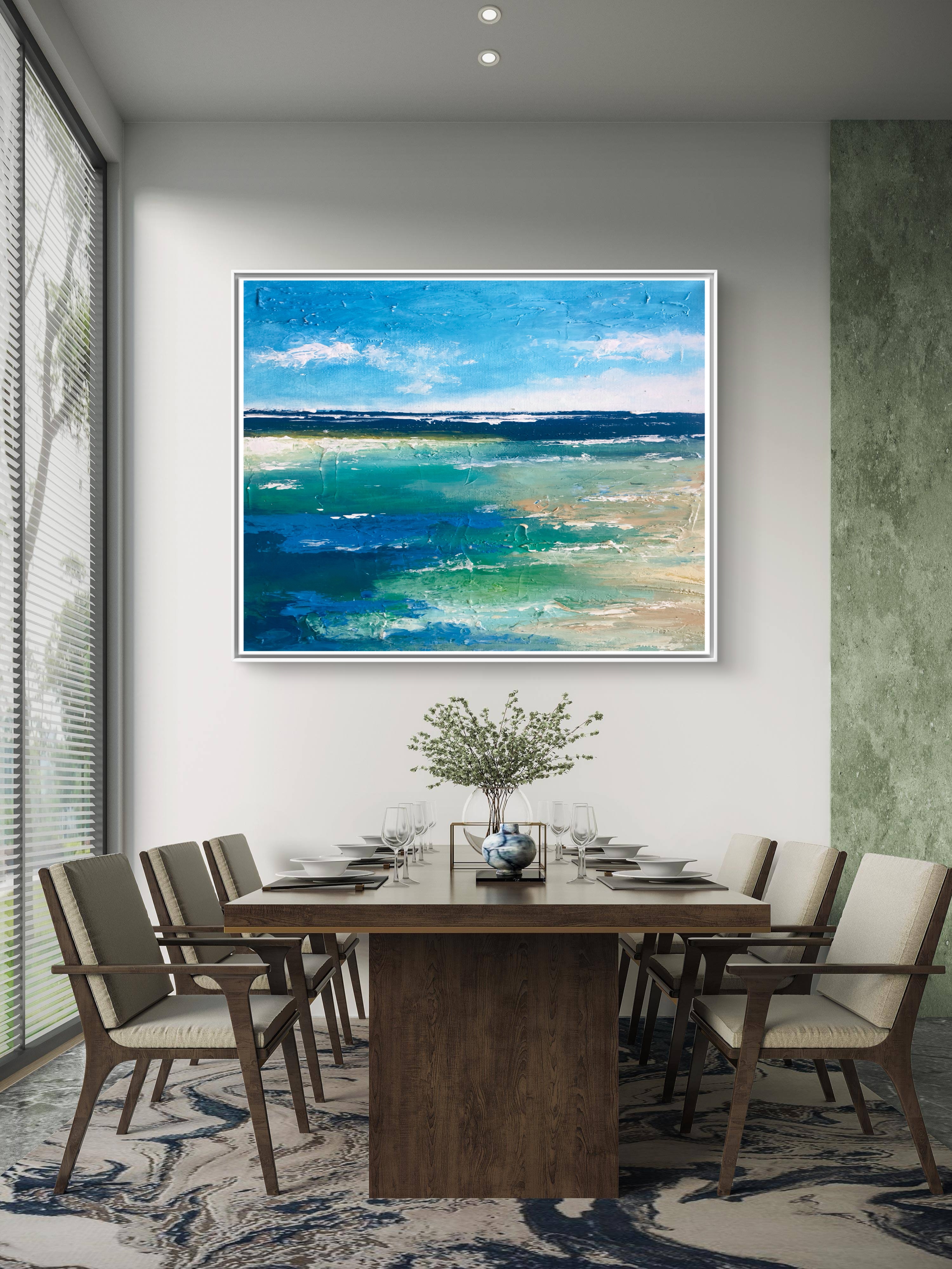 turquoise coast abstract painting by Roland Calix